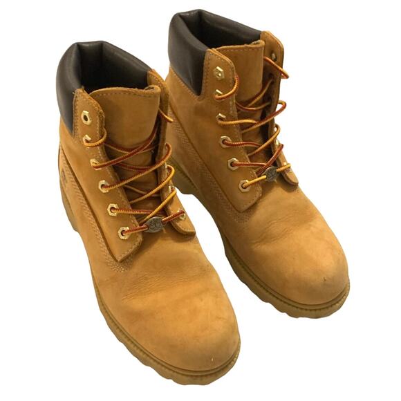 Timberland Waterproof Premium Nubuck Leather Womens Boots Rubber Lug Outsole 8.5 - Picture 5 of 12